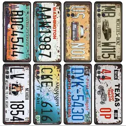 Retro License Plate Number Case For Samsung Galaxy A54 A52 A14 5G A53 A12 A13 A71 A23 A34 A33 A21s Phone Cover