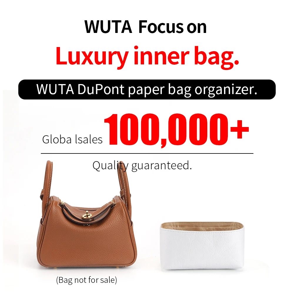 WUTA Inner Bag Organizer Dupont Paper Insert for Hermés Lindy Mini 26 30 Tote Bag Purse Organizer Handbag Storage Liner Bag