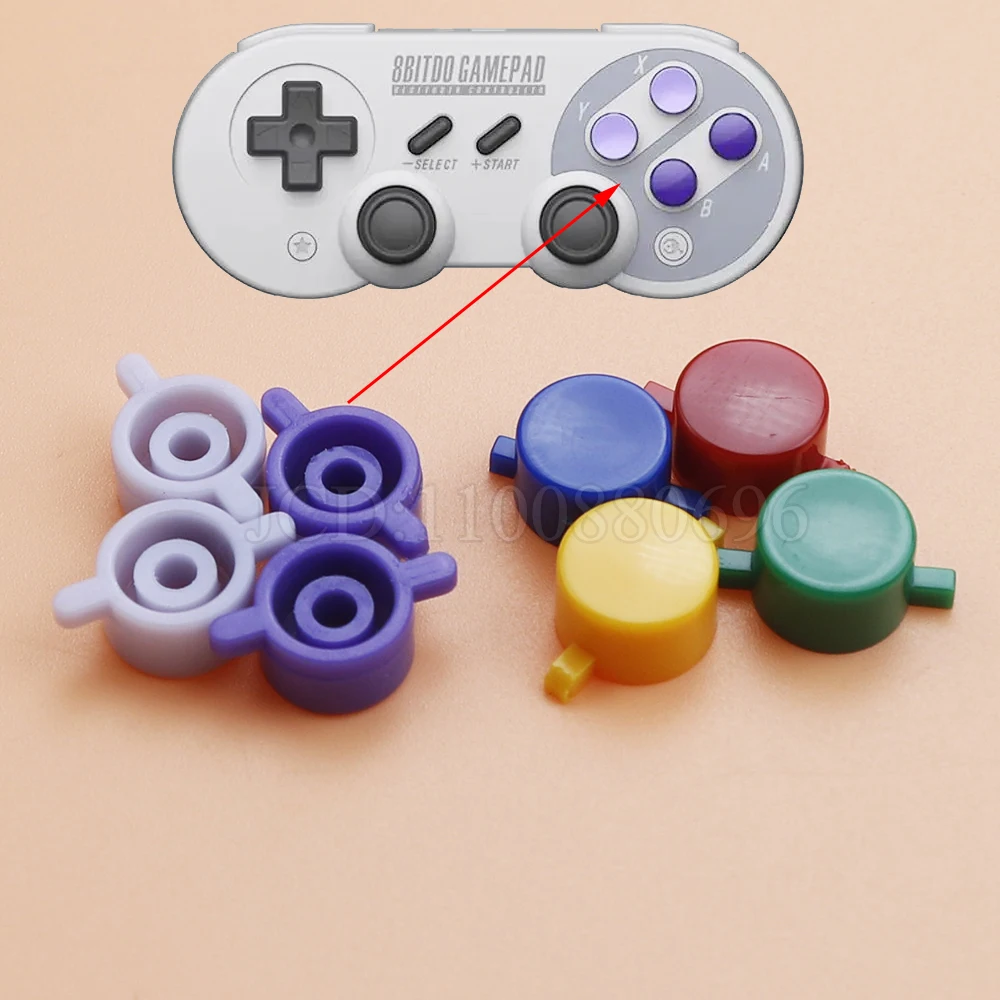 1 Set For SNES Conductive Rubber Button Contacts A B D-Pad + Plastic Buttons A B Y X For SFC Replacement Accessories