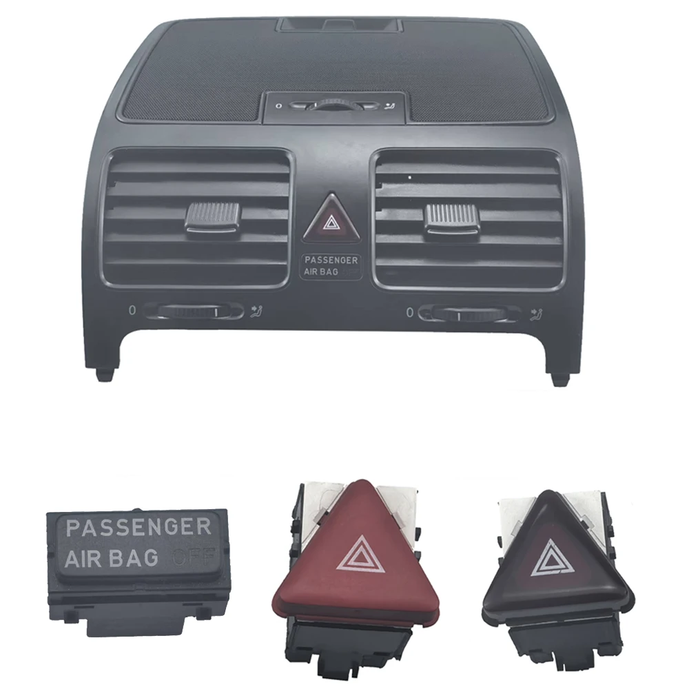 For Golf 5 MK5 1KD819728 1KD819704 1KD819703 1K0819153C Central Air Conditioning Outlet A / C Vent Air Nozzle Kit Warning Switch