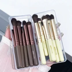 6pcs Mini Makeup Brush Set Eyeshadow Eyebrow Eyelash Lip Concealer Blush Brushes Travel Portable Soft Foundation Powder Brush