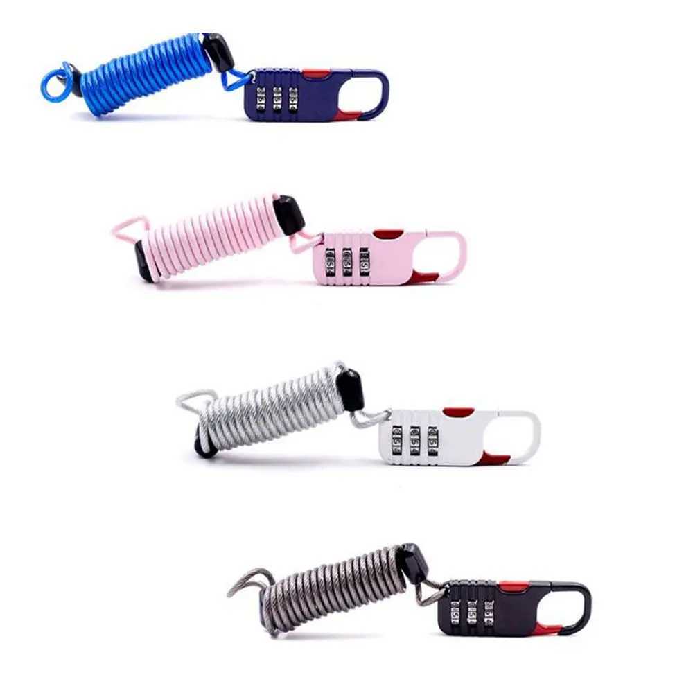 

Металлические противоугонные аксессуары, кабельный замок, 3-значный кодовый пароль, замок для шлема, защитный замок, кабельный замок, велосипедный замок