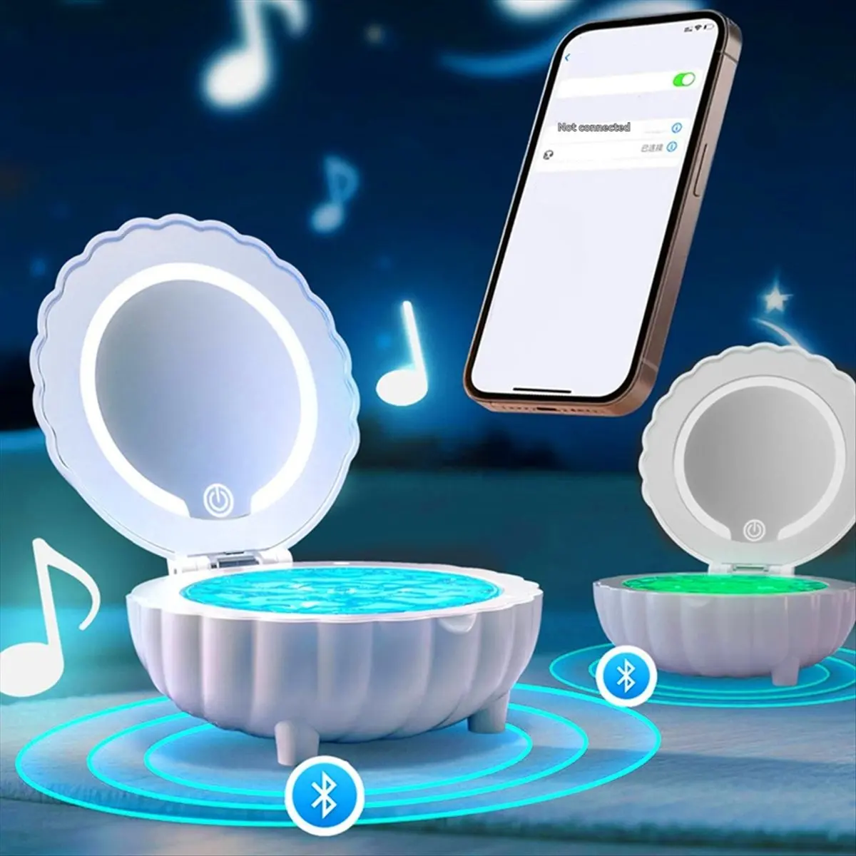 

M9 Shell Атмосфера Лампа для проектора Bluetooth Динамик Белый шум Музыкальная шкатулка Спальня Уличная лампа Подарок Белый