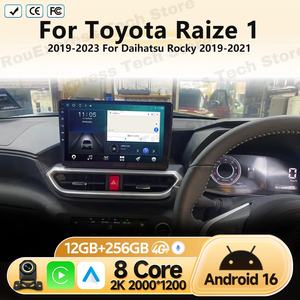 Android For Toyota Raize 1 2019-2023 For Daihatsu Rocky 2019-2021 Car Radio Multimedia Video Player 4G Head Unit GPS Navigation