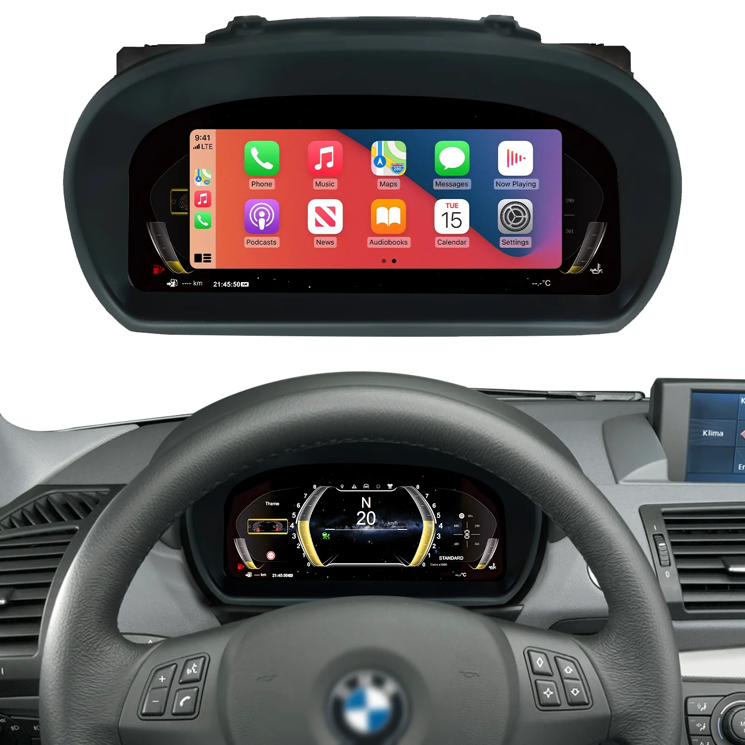 1 Series E87 Dashboard Displayer Digital Cluster Instrument Speedometer Wireless CarPlay For 1 Series