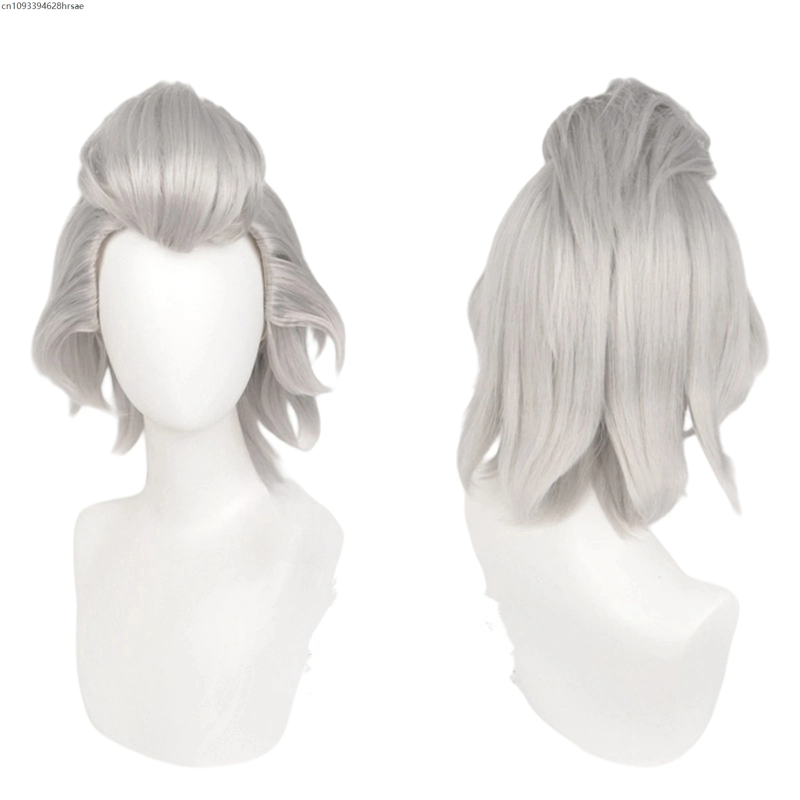 

Anime Cosplay Costume Wigs 35cm White Grey Sliver Heat Resistant Synthetic Hair Halloween Party Role Play Carnival Props