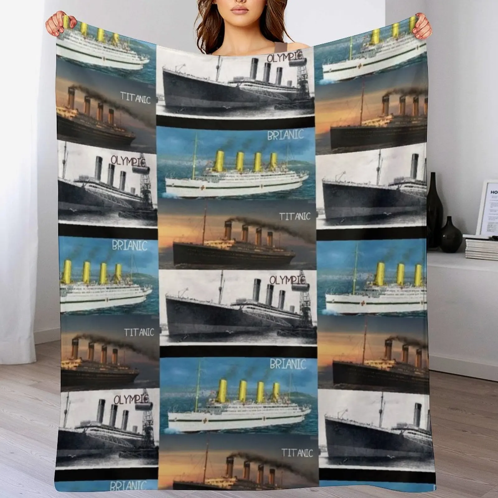 

Titanic,britanic sister ship,iceberg,white star star liners,ship Throw Blanket Hairy warm winter Plush Blankets