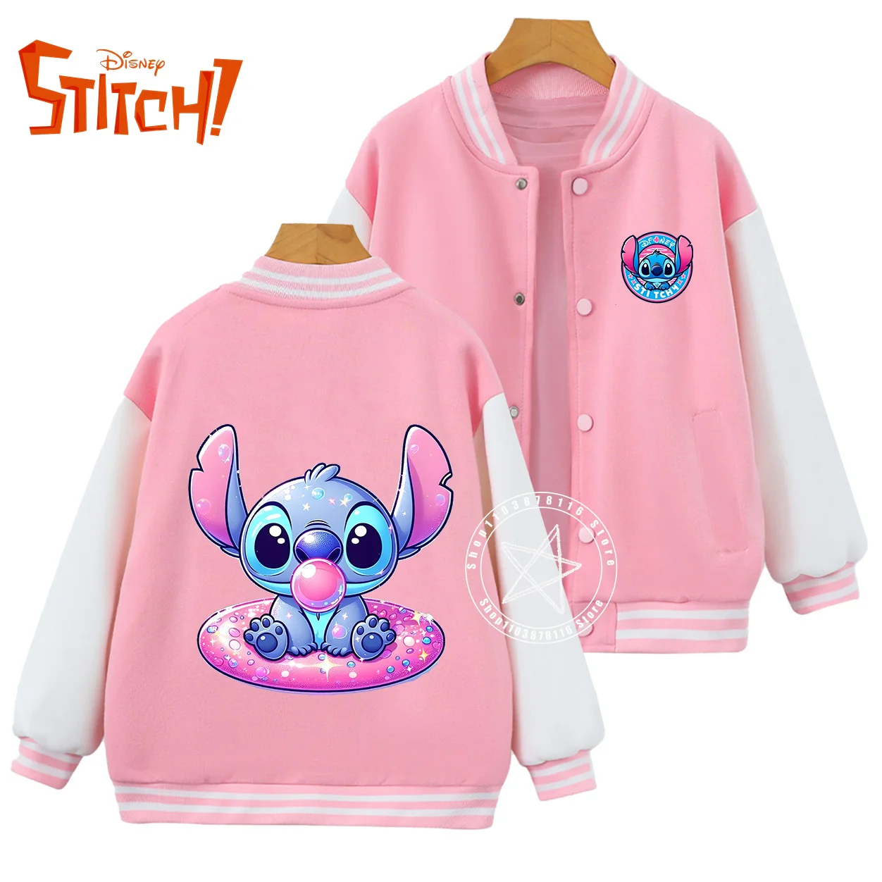 Autunno inverno Cardigan casual Abbigliamento Boutique Ragazzo Ragazza Cappotto Regali Stitch Uniforme da baseball Bambini Compleanno Giacca per bambini