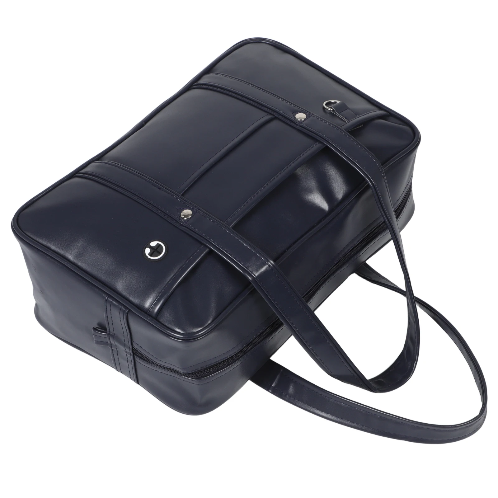 

Waterproof Pu Laptop Bag For Business: Large Capacity Single Shoulder School Bag Lightweight Tote With Earphone Hole Commuting