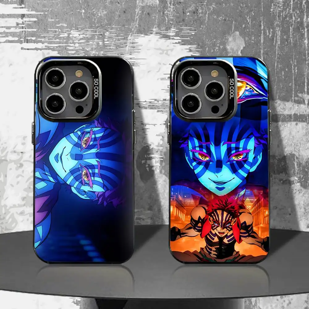 

Akaza D-Demon S-Slayer Phone Case For iPhone 16,15,14,13,12,11,Pro,XS,Max,Plus,Mini,SE4,E Black Matte Shockproof Cover