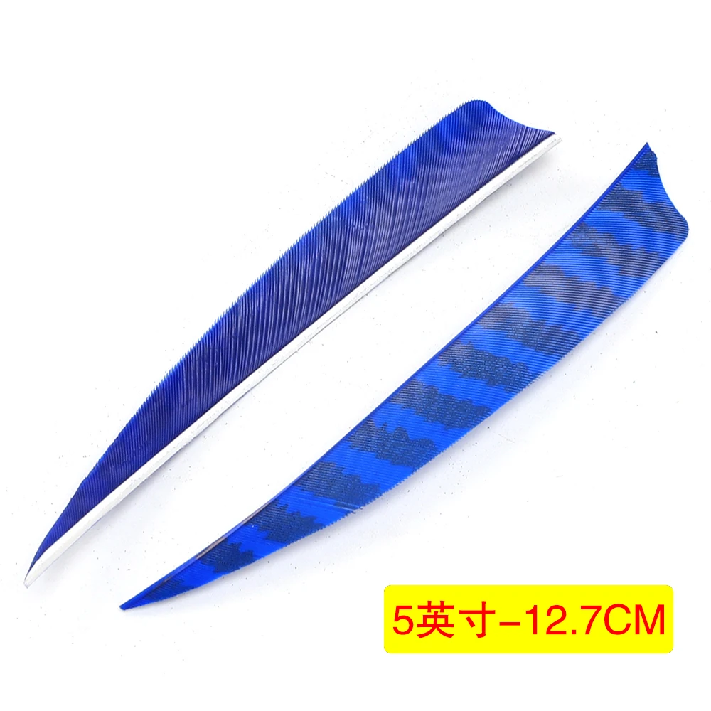 24Pcs 3 zoll 4 zoll 5 Zoll Schild Cut Pfeil Federn Gestreiften Echten Türkei Cut Feder Bogenschießen Zubehör Befiederung federn – Detail 28