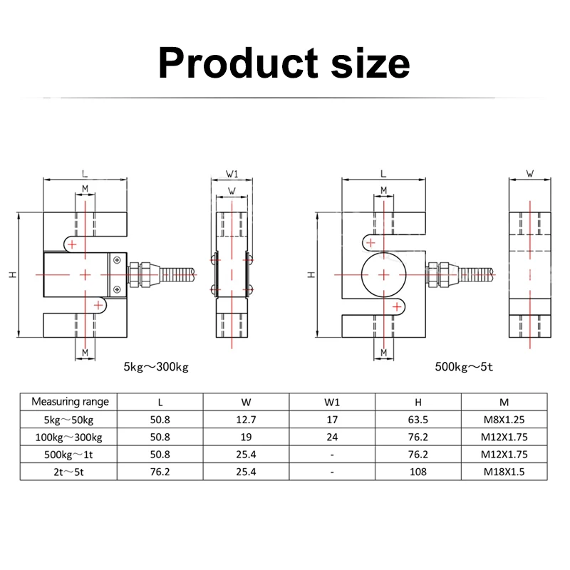 Imagem -05 - tipo Load Cell Pesando Sensor Peso Sensor Load Cell Load Cell Indicator Display 30kg 50kg 100kg 200kg 300kg 500kg 800kg 1t s