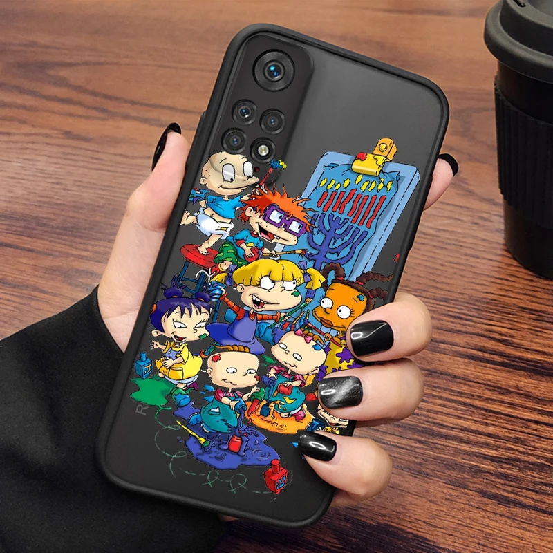 R-Rugrats kreskówka dla Xiaomi Redmi Note 12 Turbo Speed 11 10 9 Pro Plus Max 4G 5G matowe przezroczyste twarde etui na telefon