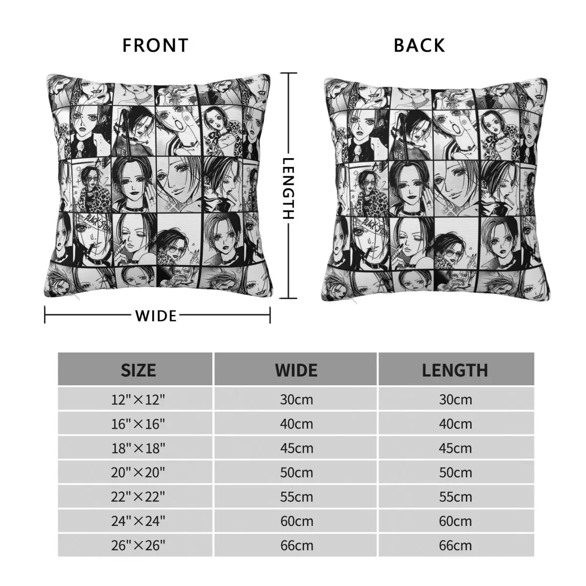 Nana Osaki Manga Collage Square Pillowcase Polyester Linen Velvet Creative Decorative Pillow Case Sofa Seater Cushion Cover 18