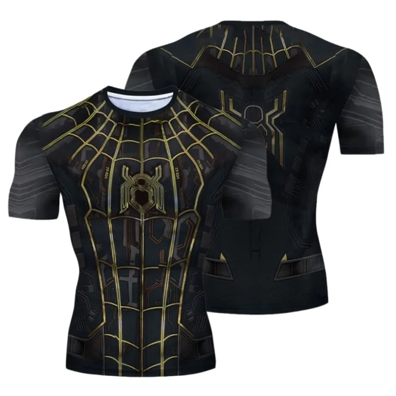 Superhelden-Spider-Man 3D-Druck-Trikot-T-Shirt für Herren, atmungsaktiv, schnelltrocknend, kurzärmelig, Sommer-T-Shirt, passende Familienkleidung – Detail 5