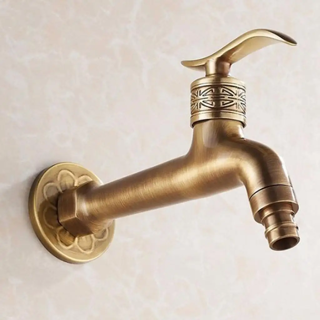 

Wall Mounted Antique Alloy Garden Washing Machine Water Tap Faucet C