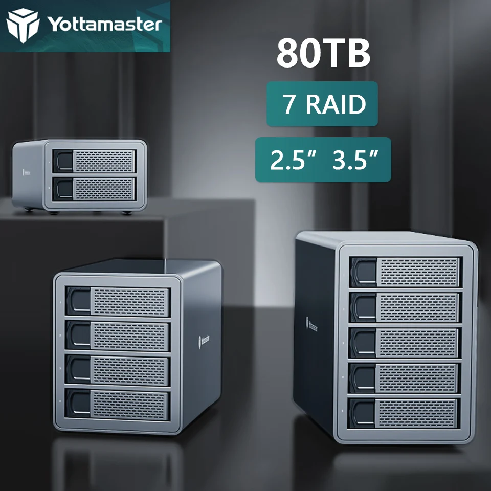 

Yottamaster 2/4/5 Bay RAID Корпус для внешнего жесткого диска 2,5 "3,5" дюймов SATA HDD SSD чехол нагрудный ящик для хранения для NAS