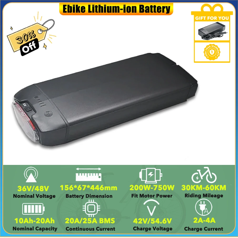 

DEHAWK задняя стойка сменный литий-ионный аккумулятор 36 В 13 Ач 468 Втч для 250 Вт 350 Вт 500 Вт NCM HAMBURG MUNICH City E-Bike