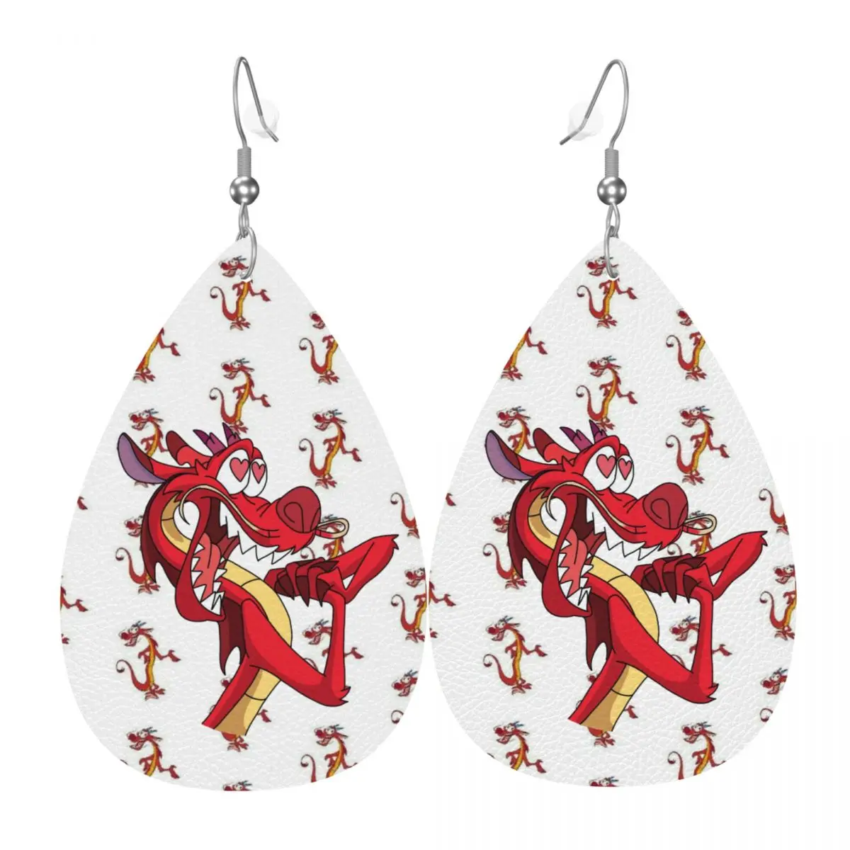 

Custom MuShu PVC Leather Earrings Dangle Earrings Jewelry For Women Mulan Cartoon For Wife Mother Gift