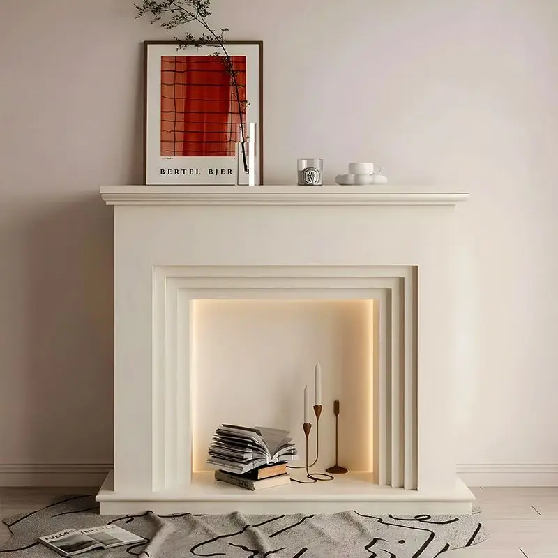 

French cream fireplace American entrance entrance ornament European living room mantel Internet celebrity