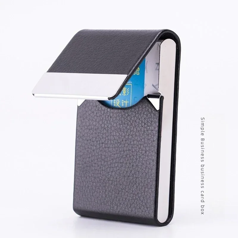 

High Quality Business Multifunction Card Holder Case Slim PU Leather Metal Pocket Card Holder with Magnetic Shut Cigarette Case