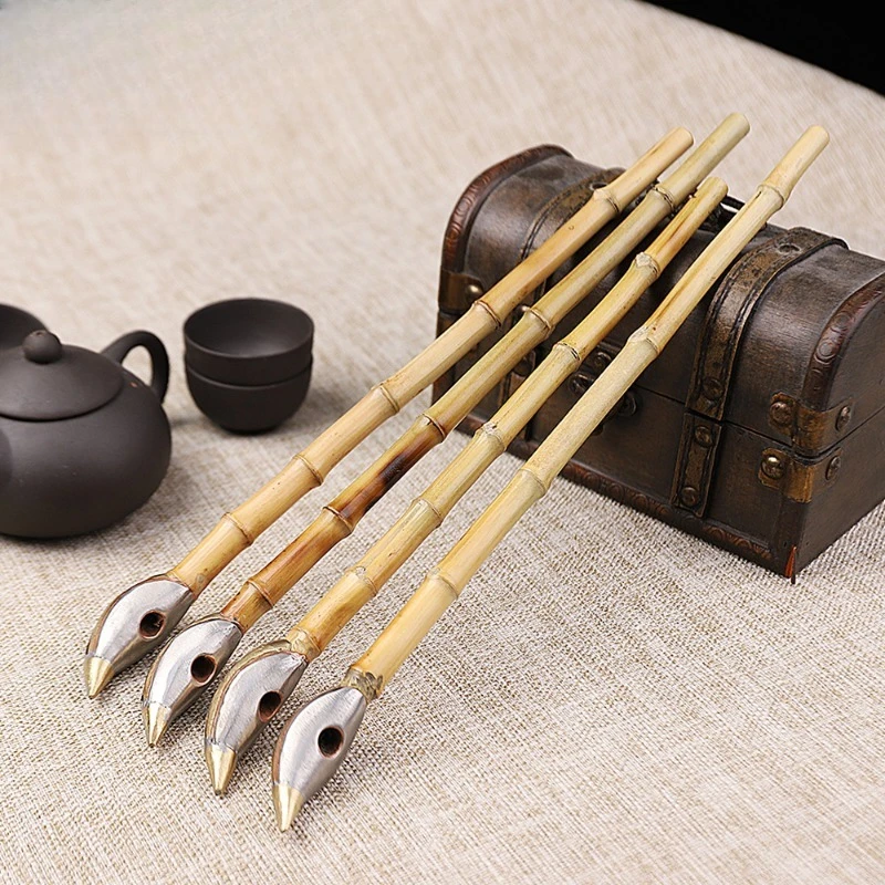 Wood fragrance, dry bamboo toward, traditional handmade old long pipe