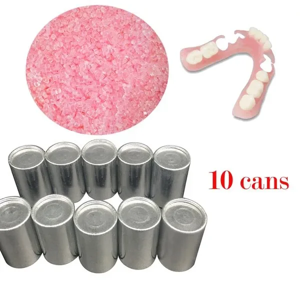 10 can/1bag Dental Lab Denture Flexible Acrylic without Blood Streak Flexible Partial Materials