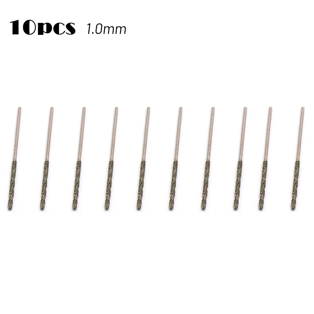 Imagem -02 - Diamante Revestido Espiral Brocas para Jóias Jade Metal Ágata Pedras Preciosas de Vidro Pérolas Paralelepípedos Polimento 10 Pcs