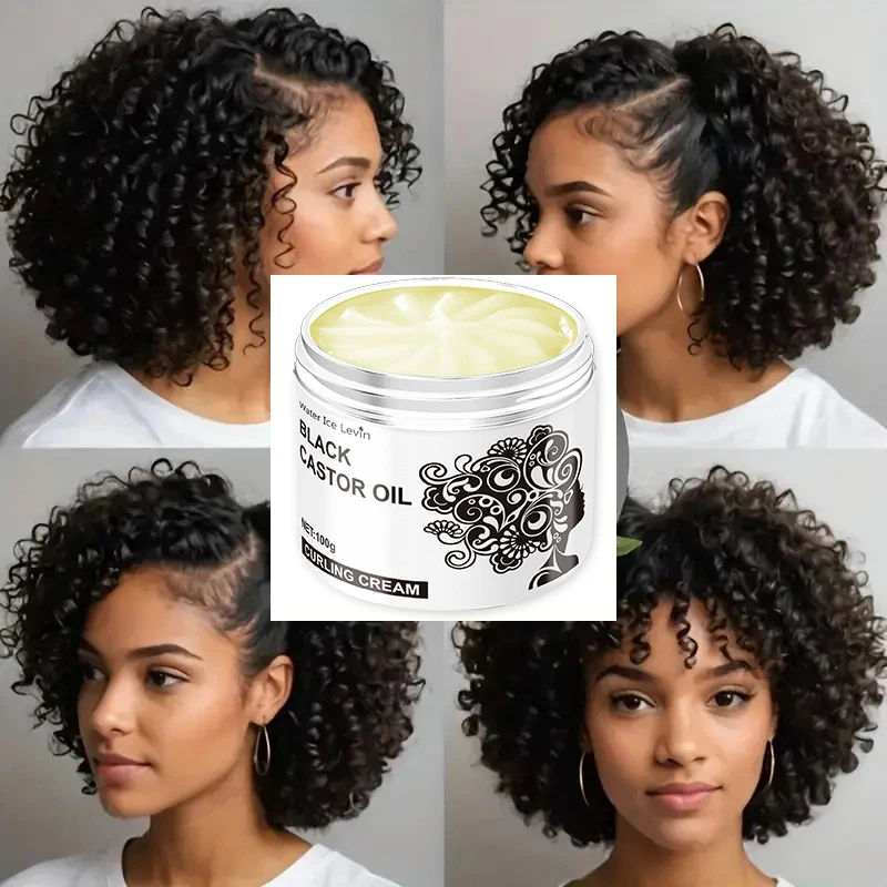 Viral Black Castor Oil Curl Cream: Tames Frizz + 72H Shine | Weightless Scalp Treatment