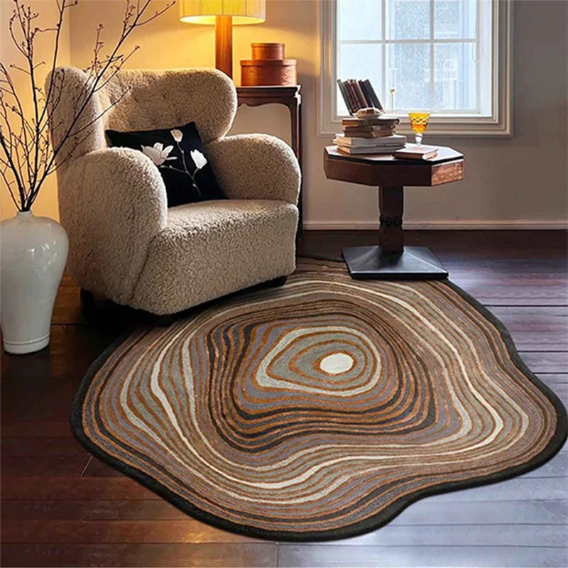 

Ковер для гостиной, нескользящий водонепроницаемый грязеотталкивающий коврик, ретро ковер с имитацией дерева, нерегулярный ковер, большой размер, коврики для домашнего декора