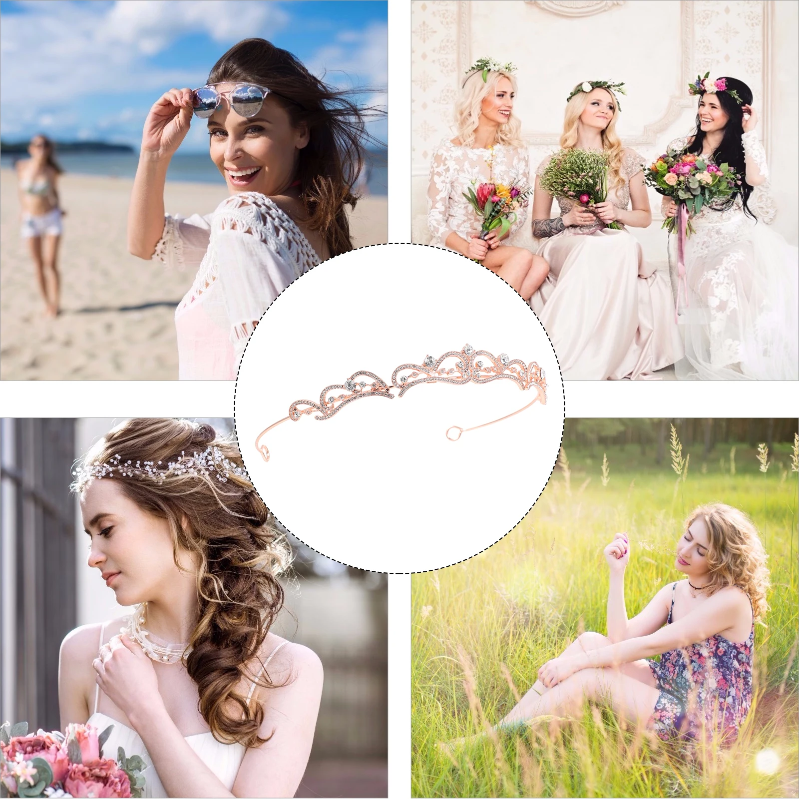 

Diamond Tiara Bridal Headband Wedding Hair Accessories Rhinestones Headpiece Tiaras for Women Crowns Miss