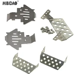 MIBIDAO Metal Chassis Armor Axle Protector Skid Plate for 1/10 RC Crawler Car TRX4 TRX-4 Front/Rear Protector Upgrade Part