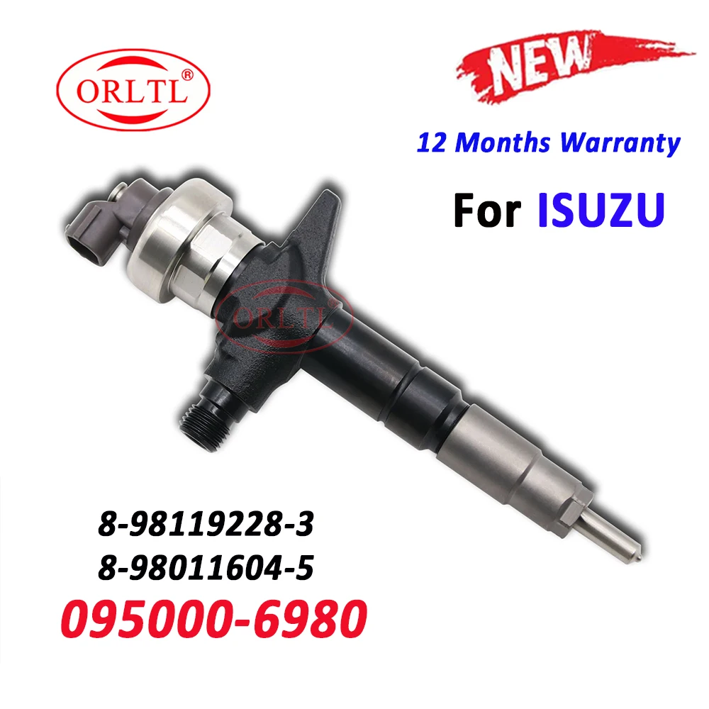 ORLTL Diesel Injector 8-98119228-3 Common Rail Nozzle 8-98011604-5 Auto 095000-6980 For Isuzu D-MAX 4JJ1 8981192283