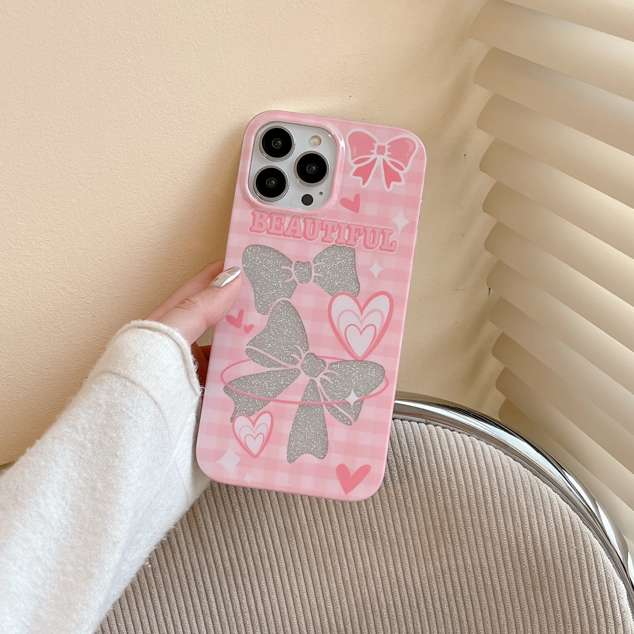 Hollow Out Pink Love Heart Bow Phone Case For Redmi Note 12 11 10 8 7 9 Pro 9A 9C Xiaomi 11t 12T Pro Poco F3 X3 X5 Soft Cover