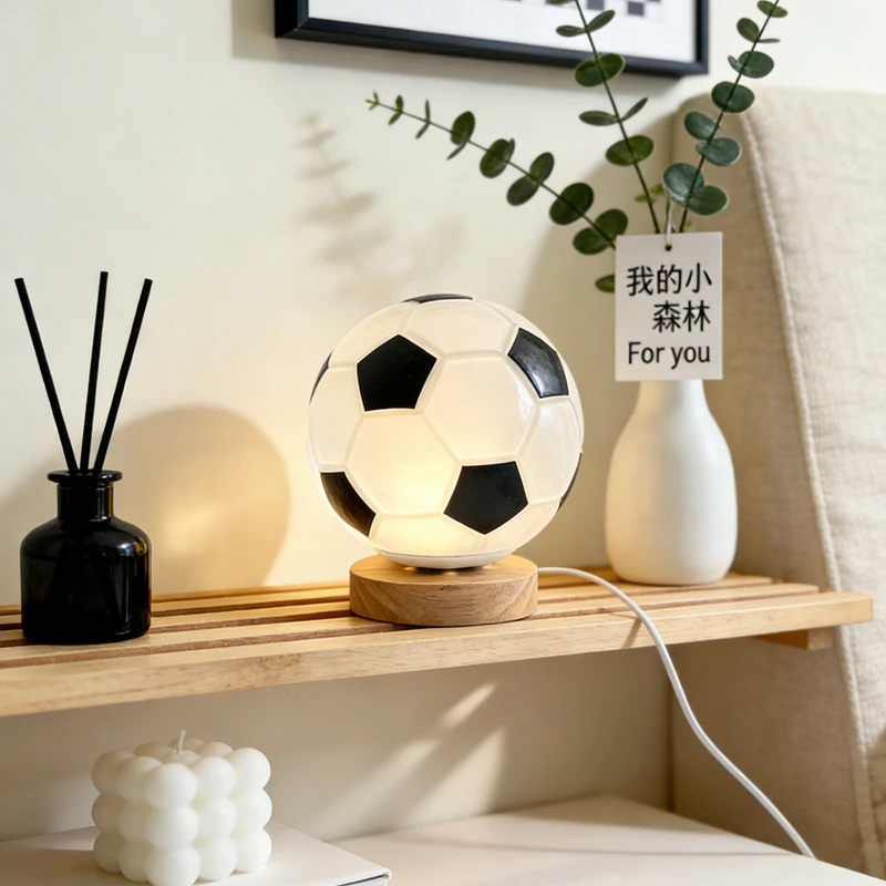 

Футбольная светодиодная настольная лампа, креативный декор для рабочего стола, подарок для фаната, прикроватная лампа для спальни, атмосферная подсветка