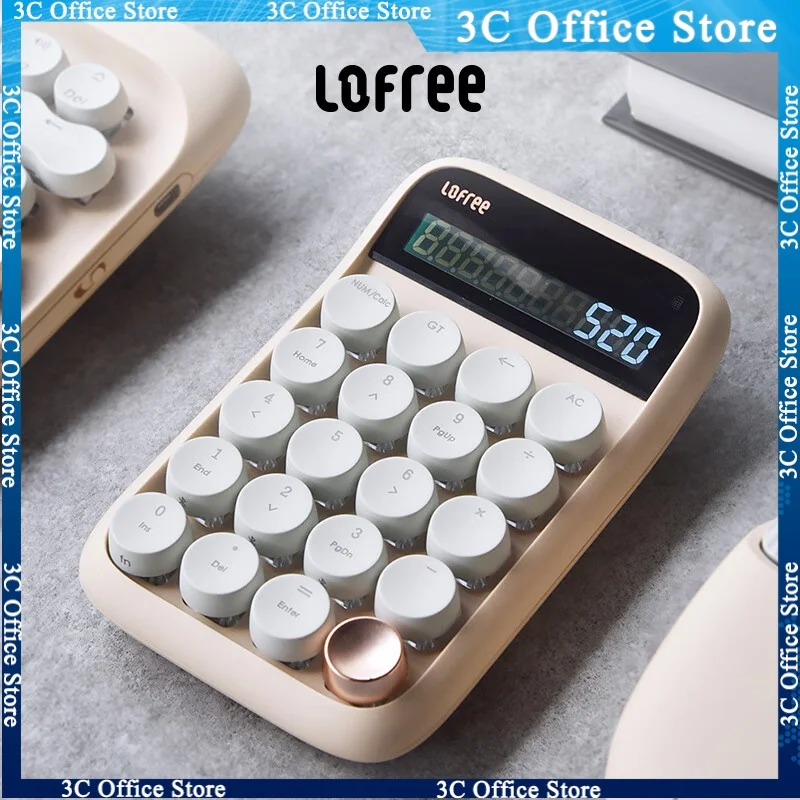 

Lofree Eh113 Bluetooth Mechanical Keyboard Number Pad & Calculator-milk Tea Jelly Bean Calculator Student Computer Office Femal