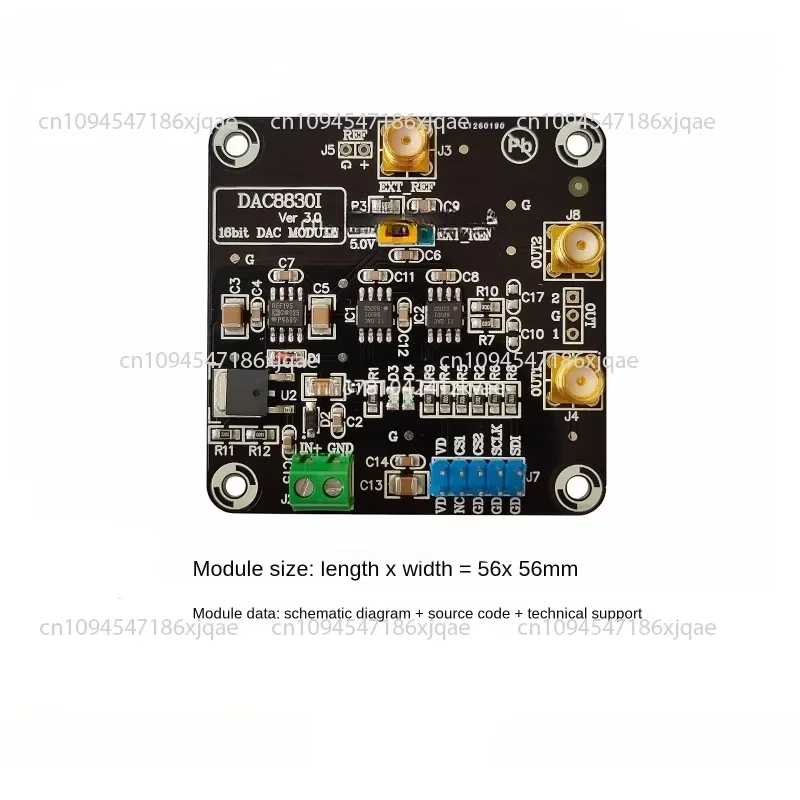 DAC8830 module; high precision digital to analog converter; DAC module; DAC8830IDR 56*56mm