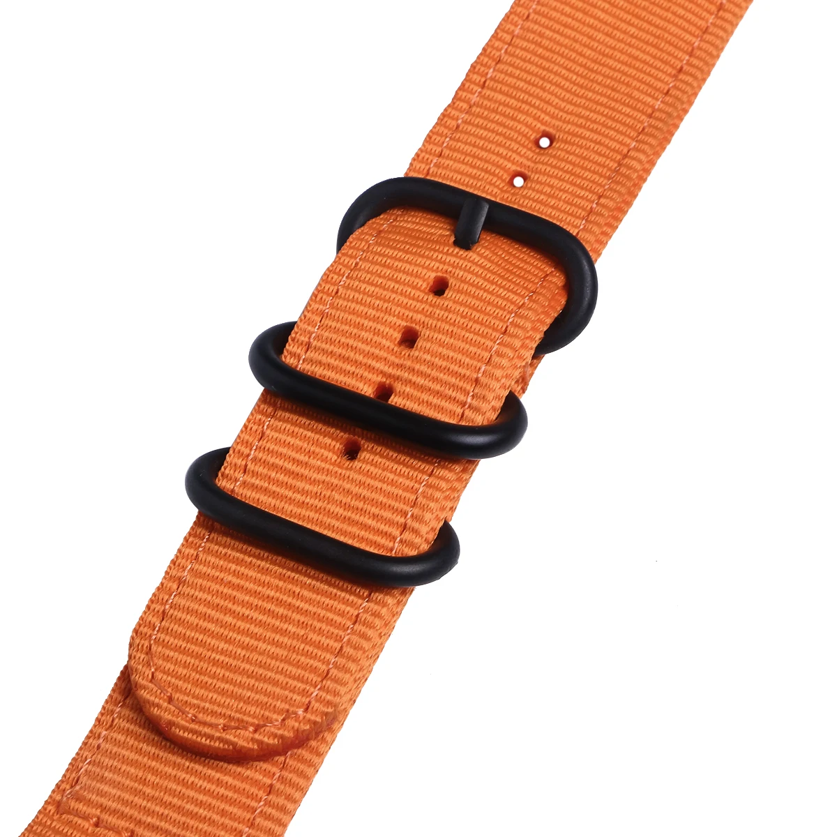 

18Mm Nylon Watch Strap Durable 2 Joint Band Wristband Replacement Orange Black Buckle Stainless Steel Clasp Comfortable Fit
