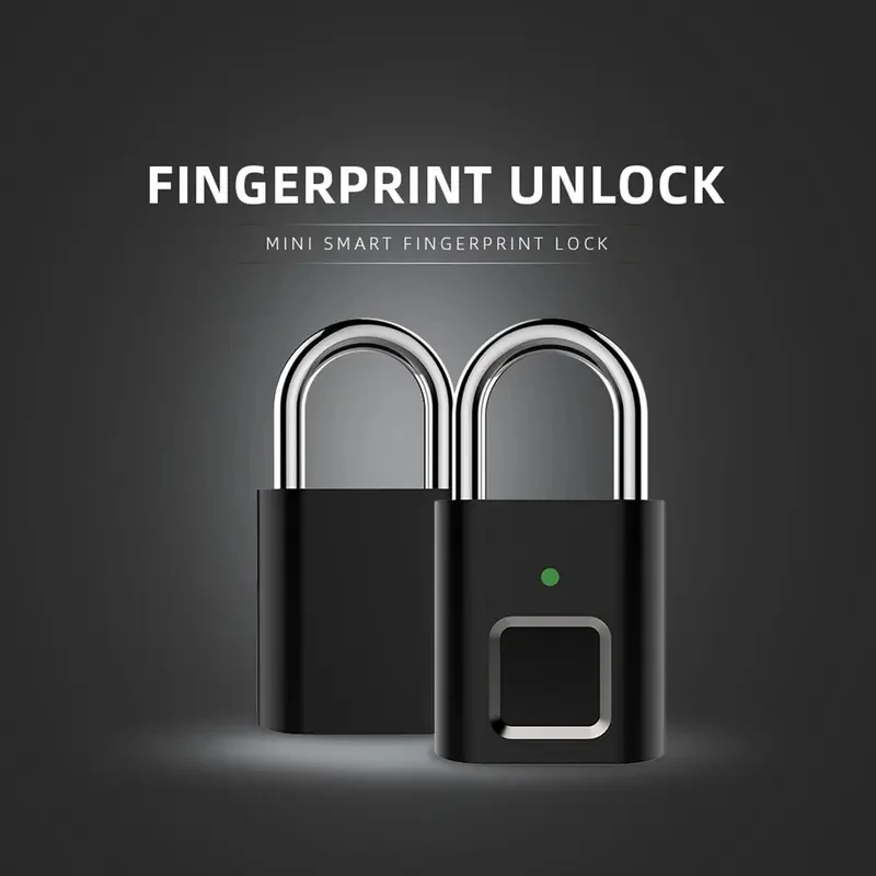 Smart Fingerprint Padlock Door Lock Keyless USB Charging Lock 0.1sec Unlock Portable Anti-theft Fingerprint Padlock