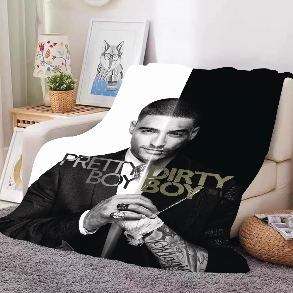 

Classic Singer M-Maluma Muisc Blanket Design Lightweight Throw Blanket For Dorms, Naps, Living Room, Office,Sofa,All-Season
