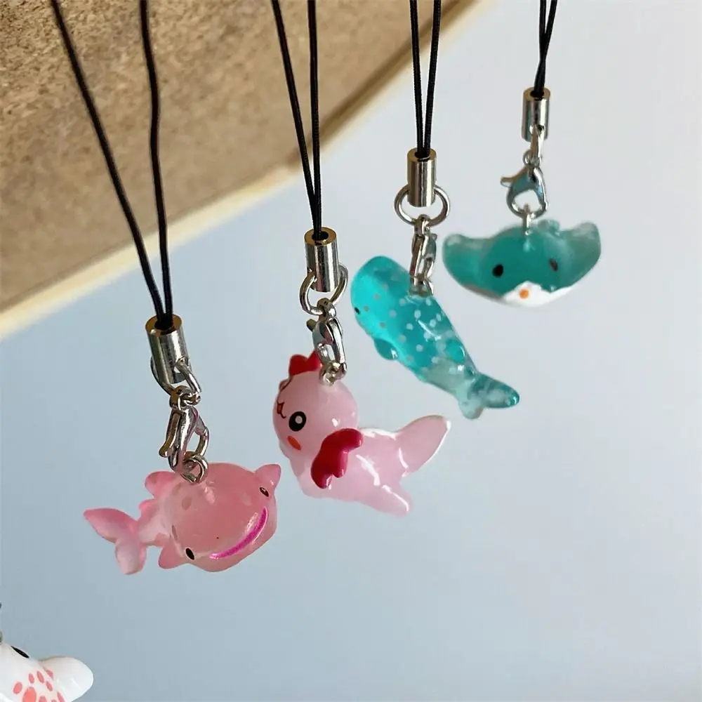 Aesthetic Sea Creature Fish Phone Chain Sea Hare Black Whale Phone Lanyard Handmade Blue Shark Jelly Shark Keychain Keychain