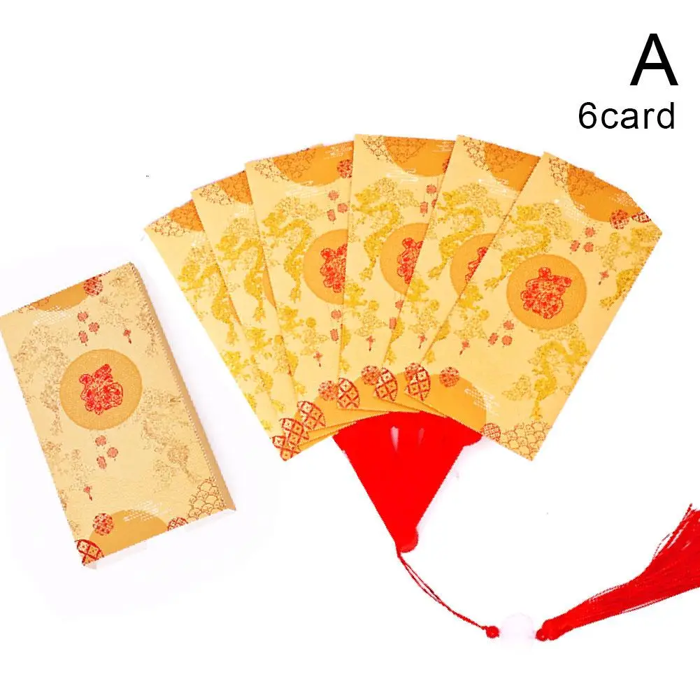 2025 Year of the Snake New Year Fan Shape Red Envelopes Wish Best Red Envelope Folding Lucky Money Gifts Pockets Q3P1