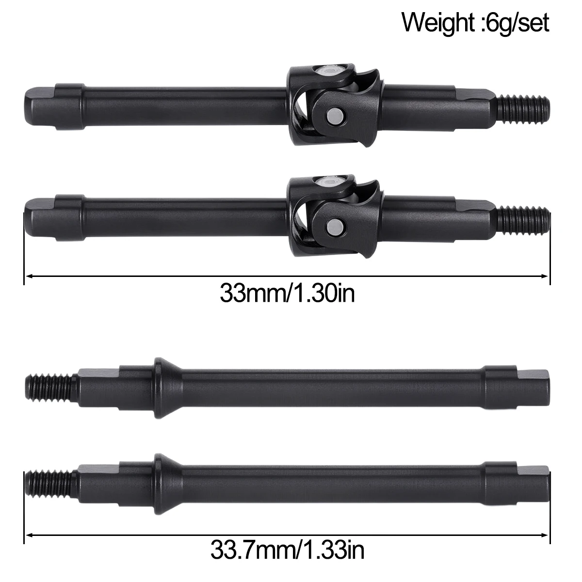 4Pcs Steel Front Rear Axle CVD Shaft for 1/30 SCX30 Crawler – CVD Drive Shaft Upgrade Parts for Axial