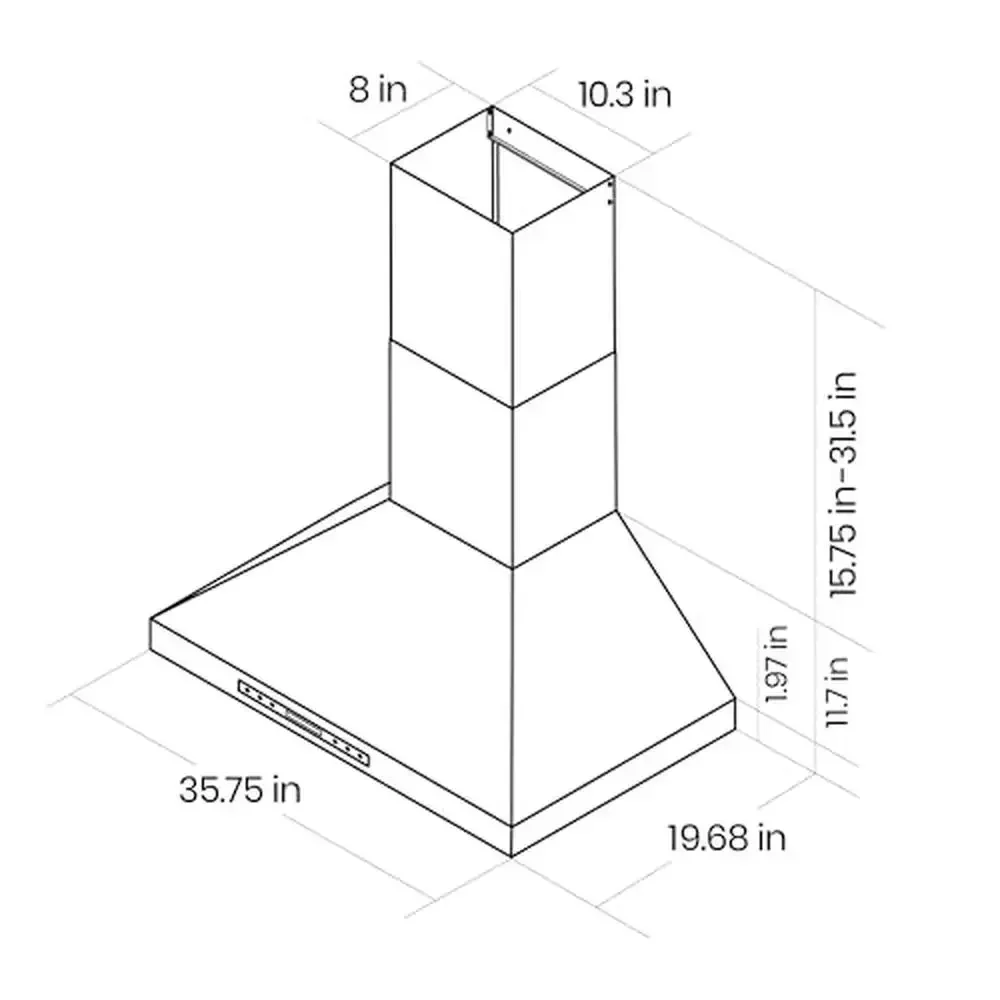 36-дюймовая настенная вытяжка из нержавеющей стали, 780CFM, 4-скоростная сенсорная панель, регулируемый таймер, пульт дистанционного управления, фильтры, которые можно мыть в посудомоечной машине