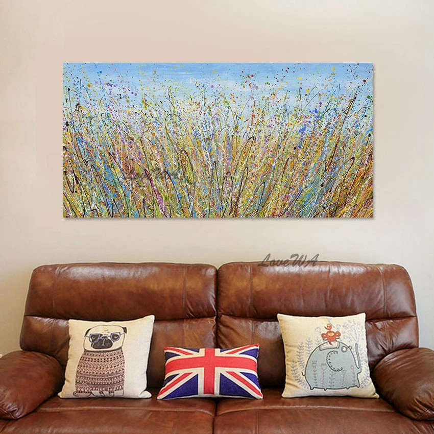 

Large Size Modern Canvas Art Painting Flower Acrylic Abstract Wall Art Pictures For Hotels 100% Handmade Home Decoration Objects