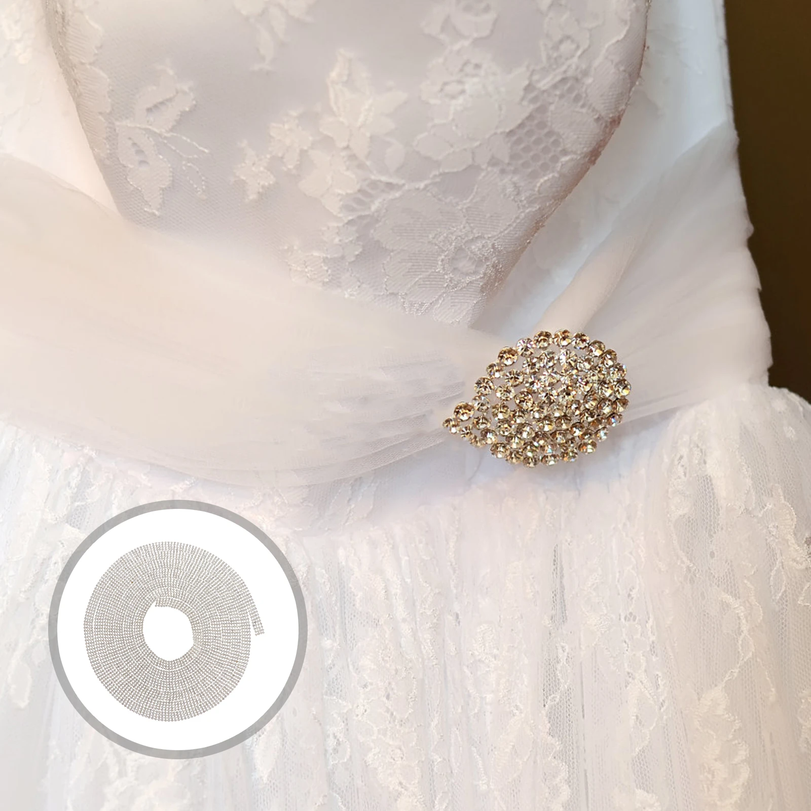 

Rhinestone Crystal Chain Trim Clothing Accessories with Decoration Jewellery Chains for Making