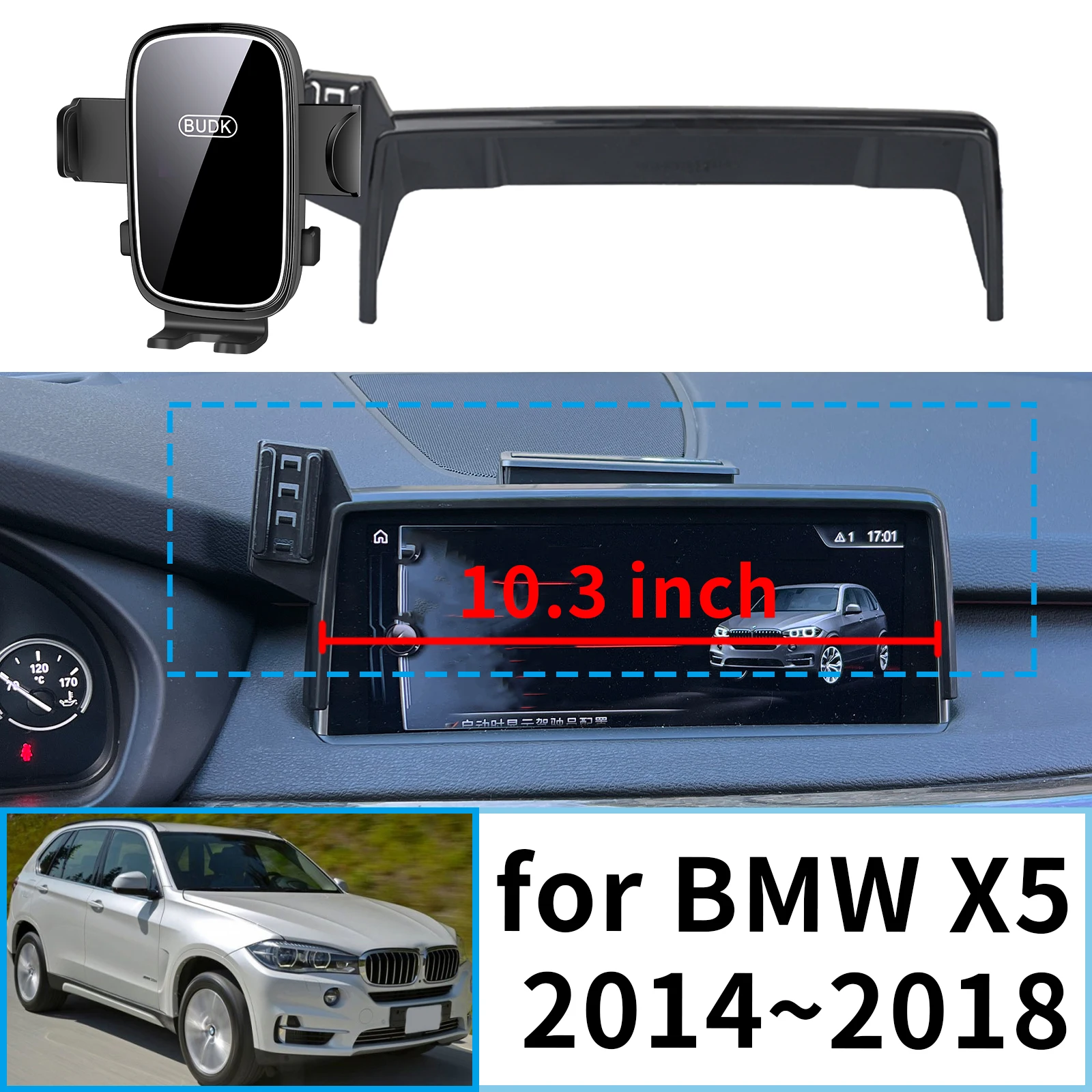 

fit for BMW X5 2014 2015 2016-2018 F15 (10.3in) Stable Clip-On Phone Holder​​ Mount Screen Base No Vibration​ Car accessoires