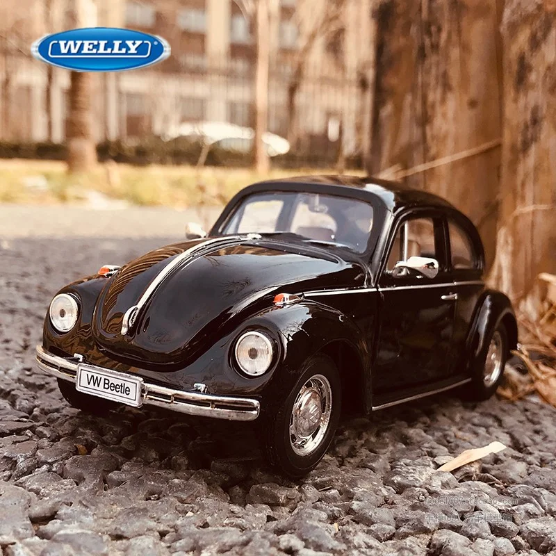 WELLY 1:24 Volkswagen Beetle Alloy Classic Car Model Diecasts Metal Toy Vehicles Car Model Simulation Collection Childrens Gifts