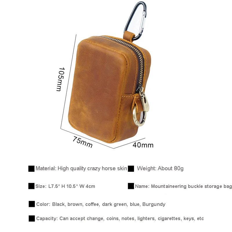 Vintage Crazy Horse Leather Waist Pack Men Leather Travel Belt Waist Bags Male Small Coin Purse Pouch Running Outdoor Sport Bag