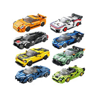 Reobrix Famous Sports Car Assemblage Building Blocks Kits MOC Racing Vehicle Models Technical Auto Toys for Boys Birthday Gifts